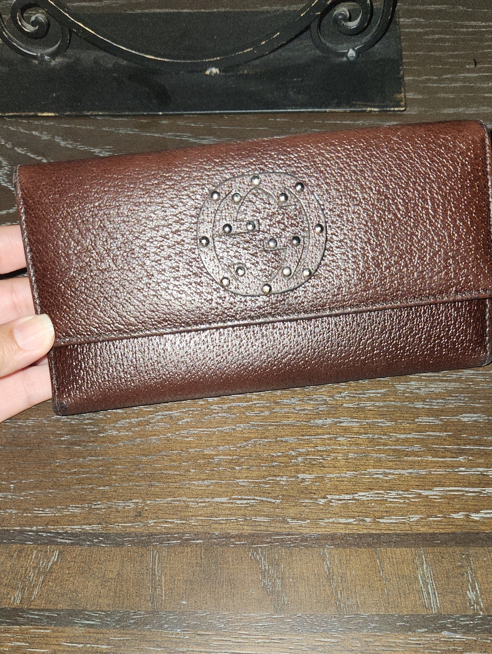 Gucci Women's Studded Interlocking G Continental wallet.